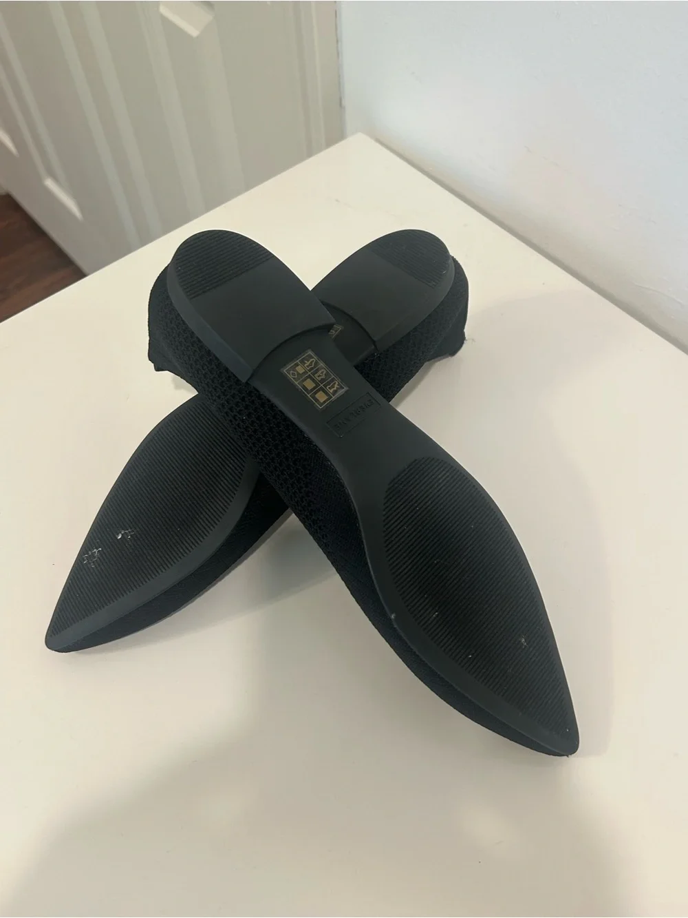 Everlane The 40 hour flat In black re-Knit Pointed-Toe Women's Flats